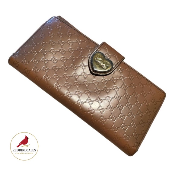 GUCCI Guccisima Patent Leather long Heart Wallet Authentic